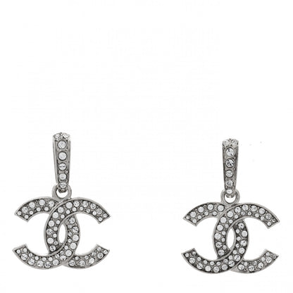 Chanel Crystal Palais Garnier CC Drop Earrings Silver 1 of 5