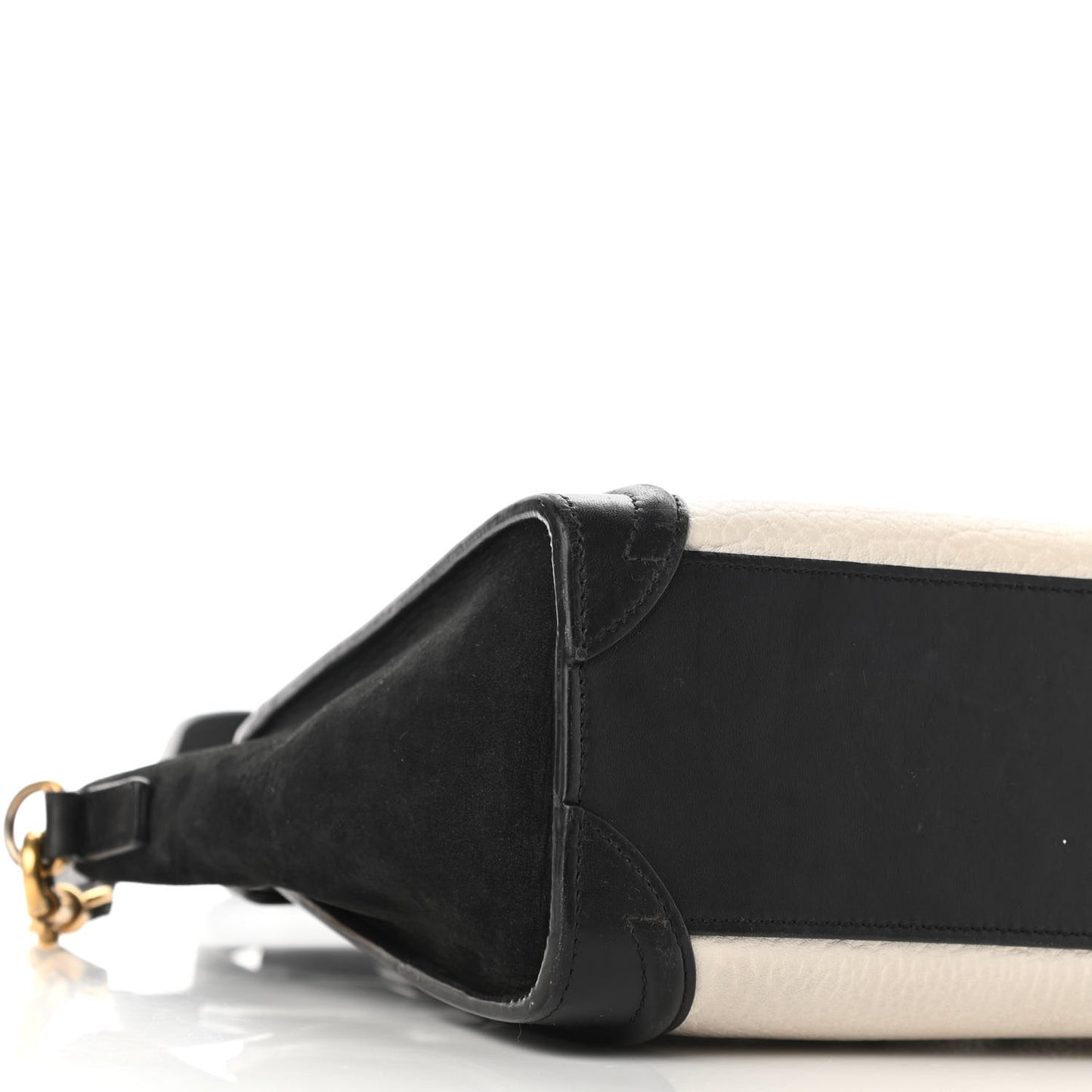 Bullhide Calfskin Nubuck Bi-Color Nano Luggage Black White