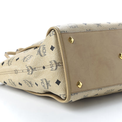MCM Visetos Shopping Tote Beige 6 of 9
