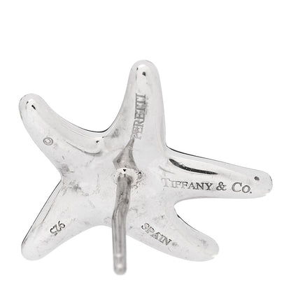 Tiffany Sterling Silver Diamond 15mm Elsa Peretti Starfish Earrings 4 of 4