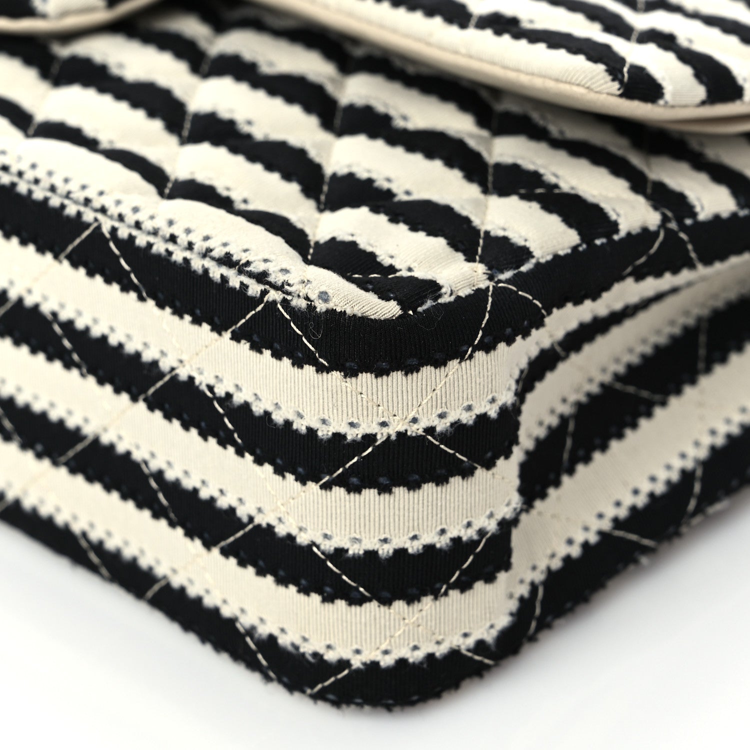 Chanel Jersey Quilted Medium Coco Sailor Flap Black White 9 of 9