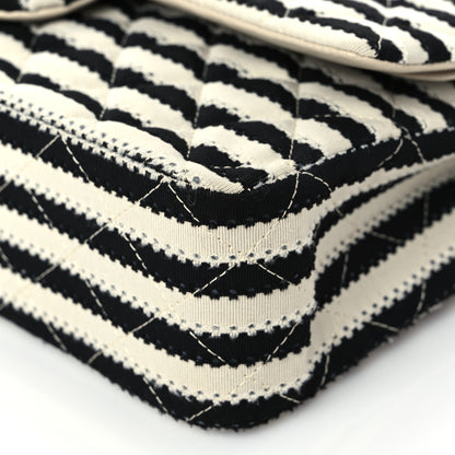 Chanel Jersey Quilted Medium Coco Sailor Flap Black White 9 of 9