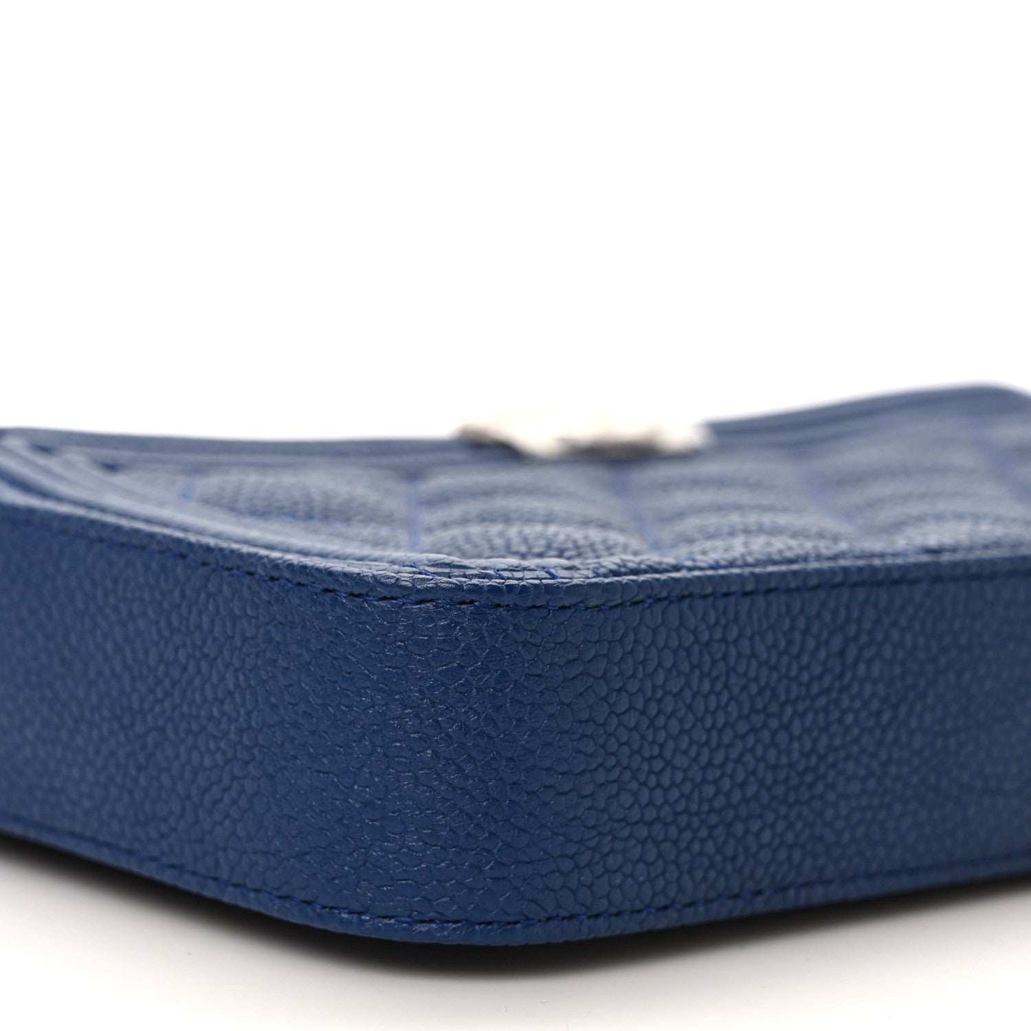 Chanel Caviar Quilted Small Boy Clutch With Chain Blue 9 of 11