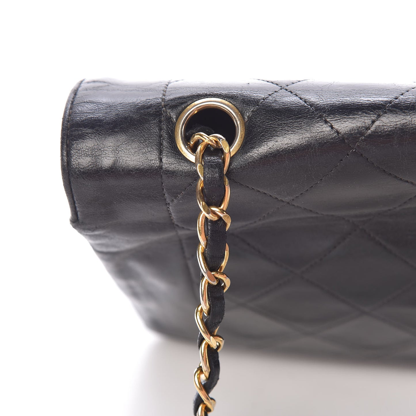 Lambskin Quilted Small Single Flap Black