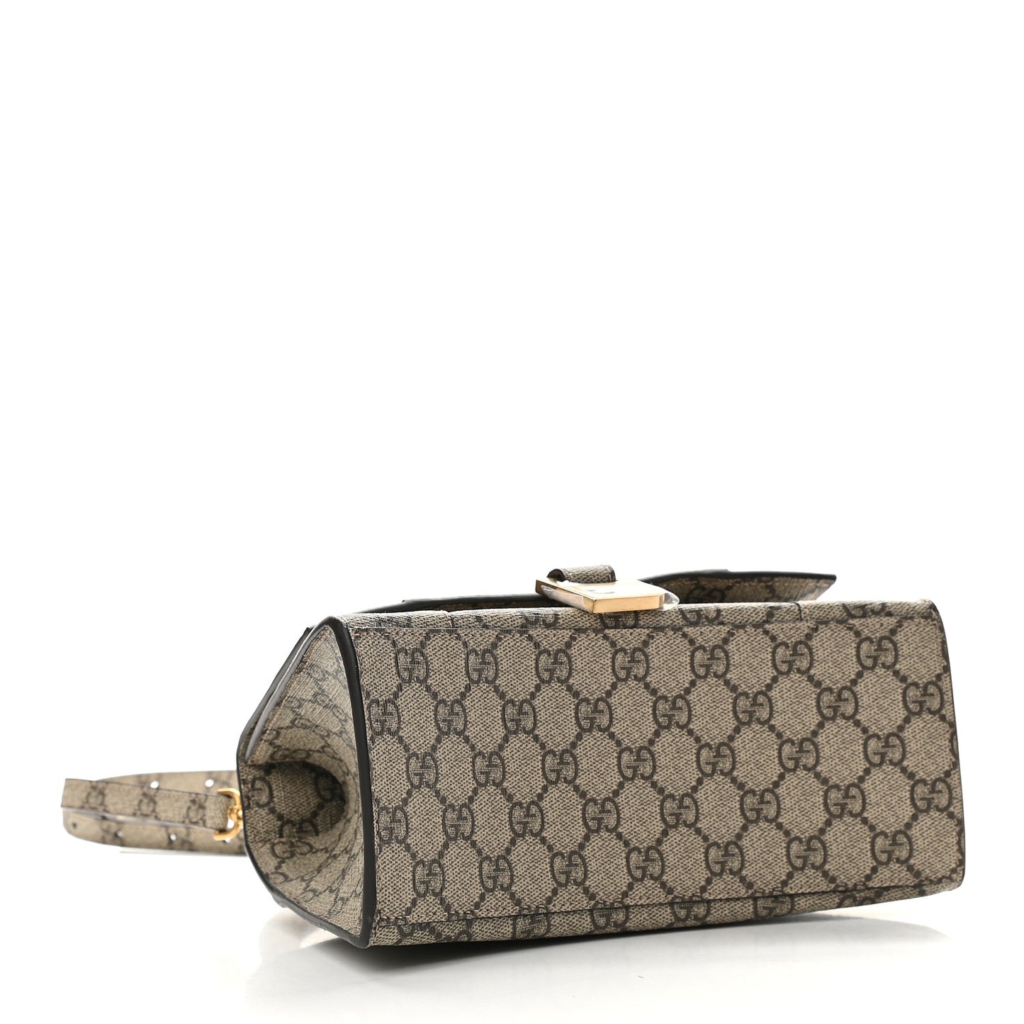 X GUCCI GG Supreme Monogram Small Hourglass Top Handle Bag Beige Ebony
