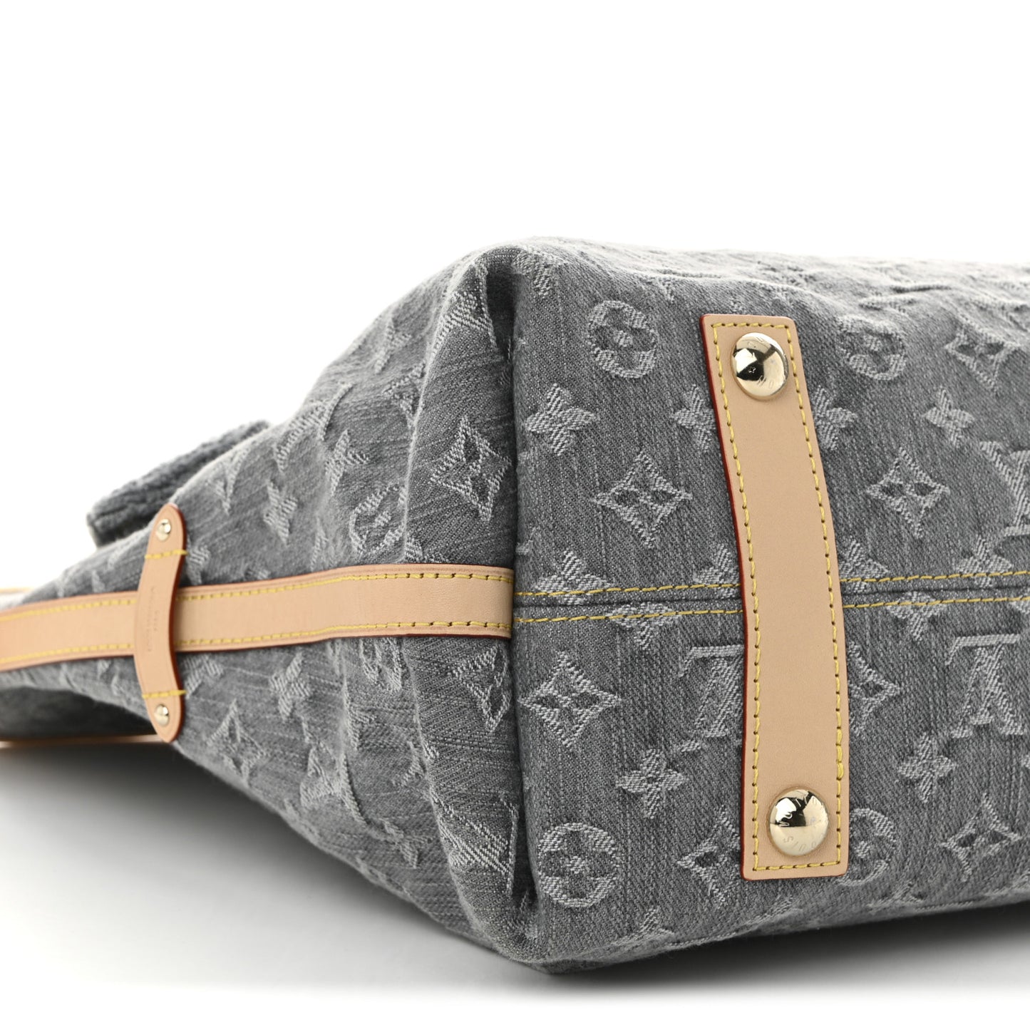 Monogram Denim CarryAll MM Washed Grey
