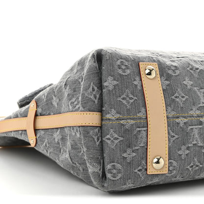 Louis Vuitton Monogram Denim CarryAll MM Washed Grey 9 of 10