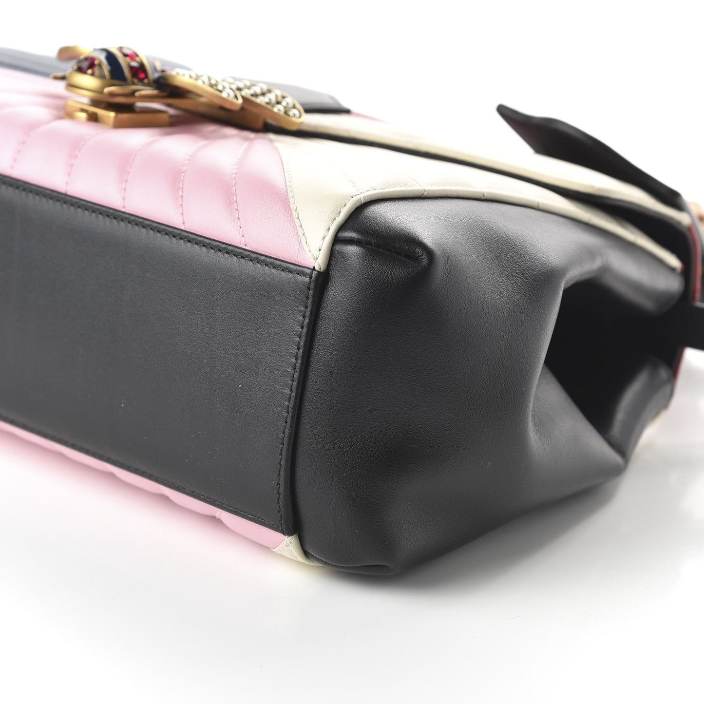 Calfskin Bamboo Trapuntata Queen Margaret Top Handle Bag Blue Agata Hibiscus Red Mystic White Sugar Pink