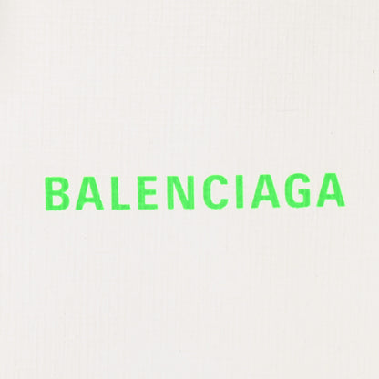 Balenciaga Squared Calfskin Logo Shopping Phone Holder Bag White Light Green 7 of 9
