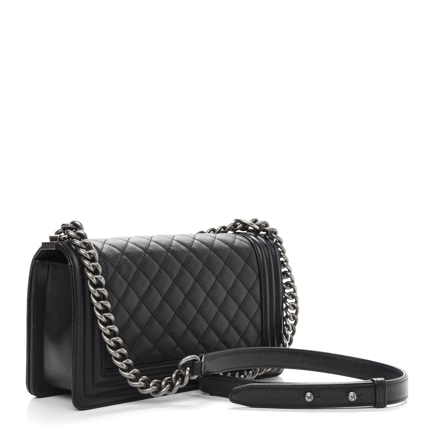 Caviar Quilted Medium Boy Flap Black