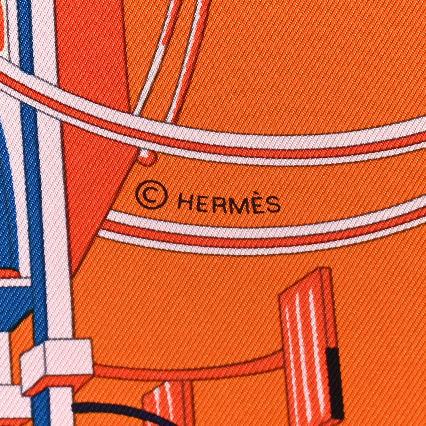 Silk Les Voitures A Transformation Scarf 90 Orange White Bleu