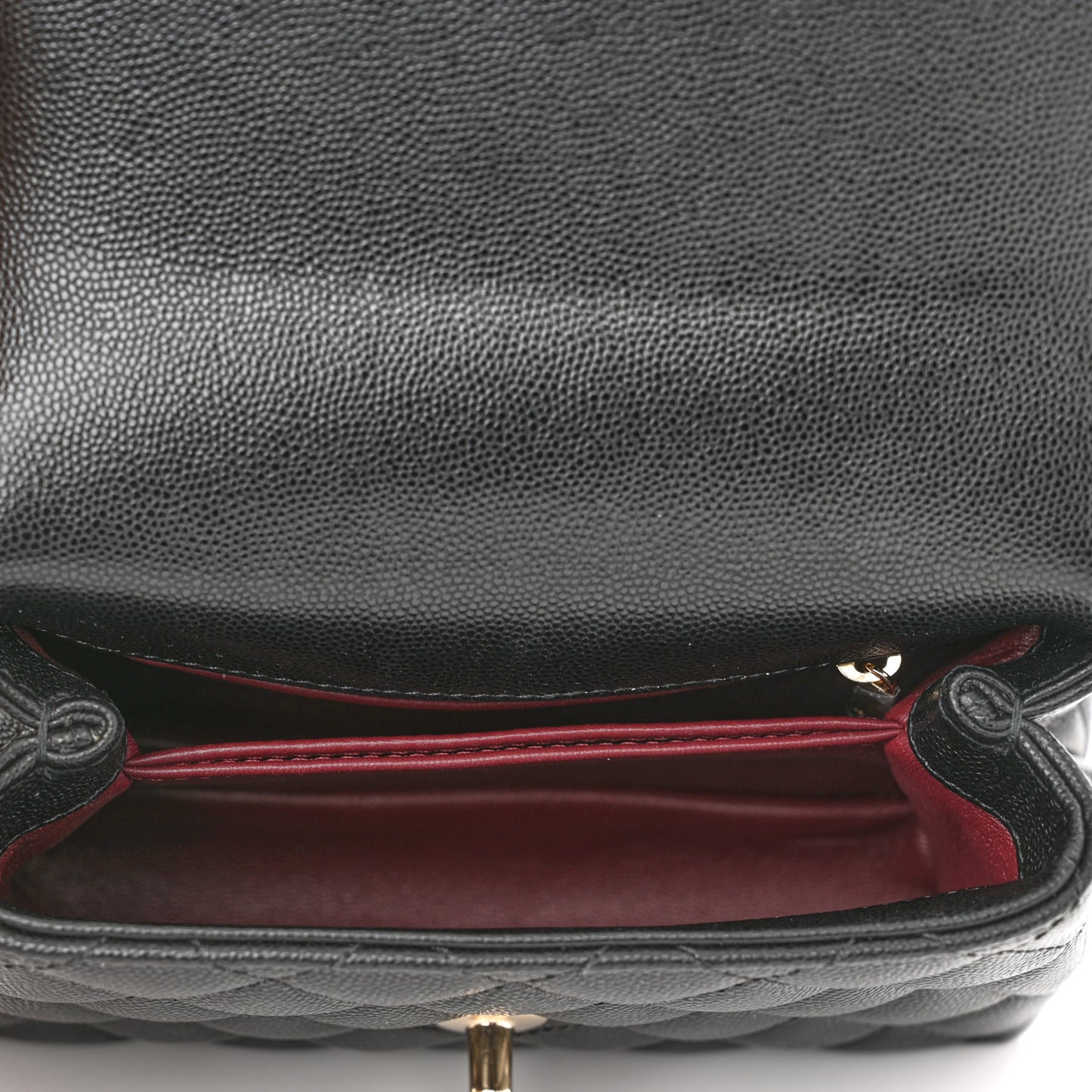 Caviar Quilted Extra Mini Coco Handle Flap Black