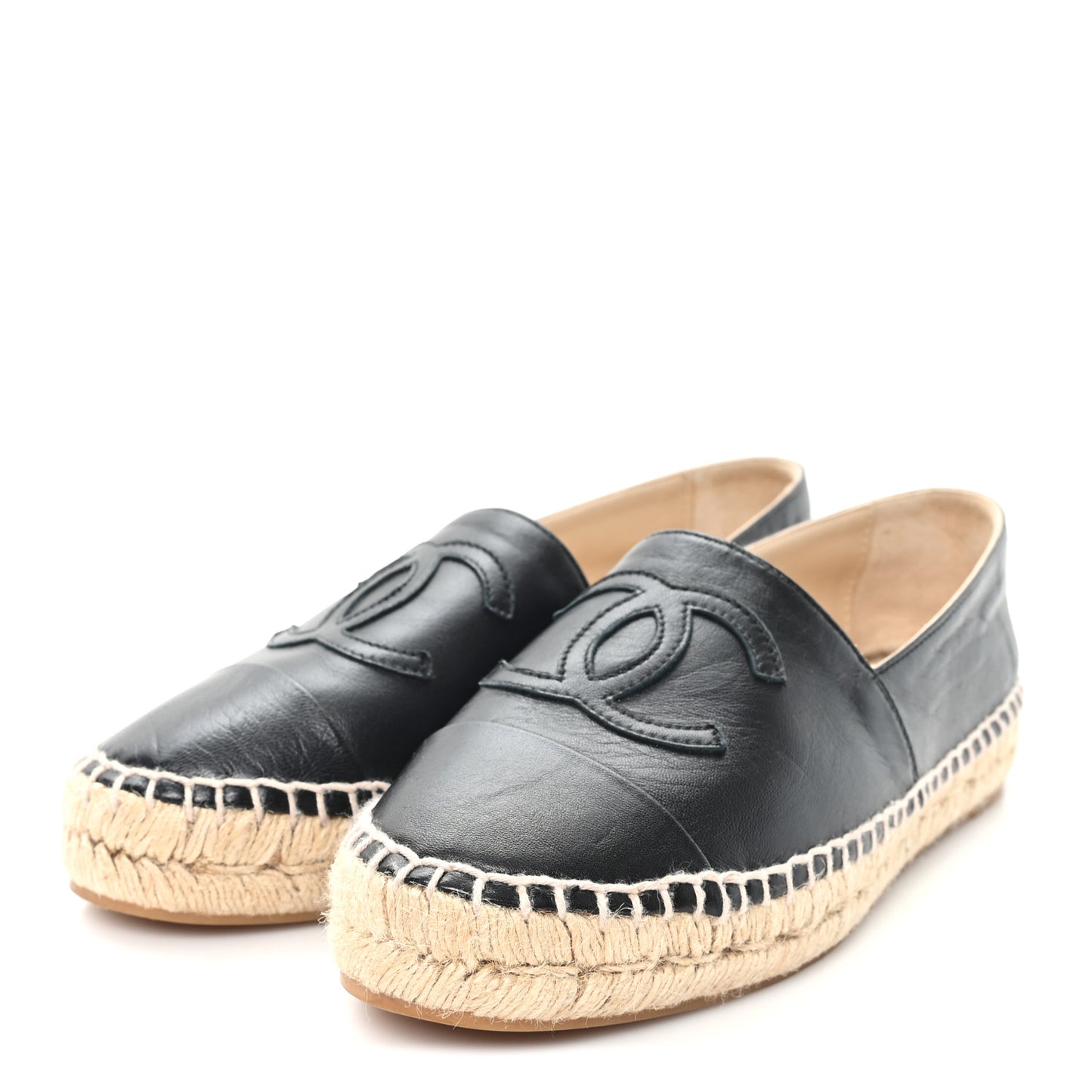 Lambskin CC Espadrilles 36 Black