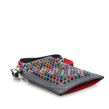 Christian Louboutin Calfskin Spikes Loubilab Crossbody Bag Black 4 of 9