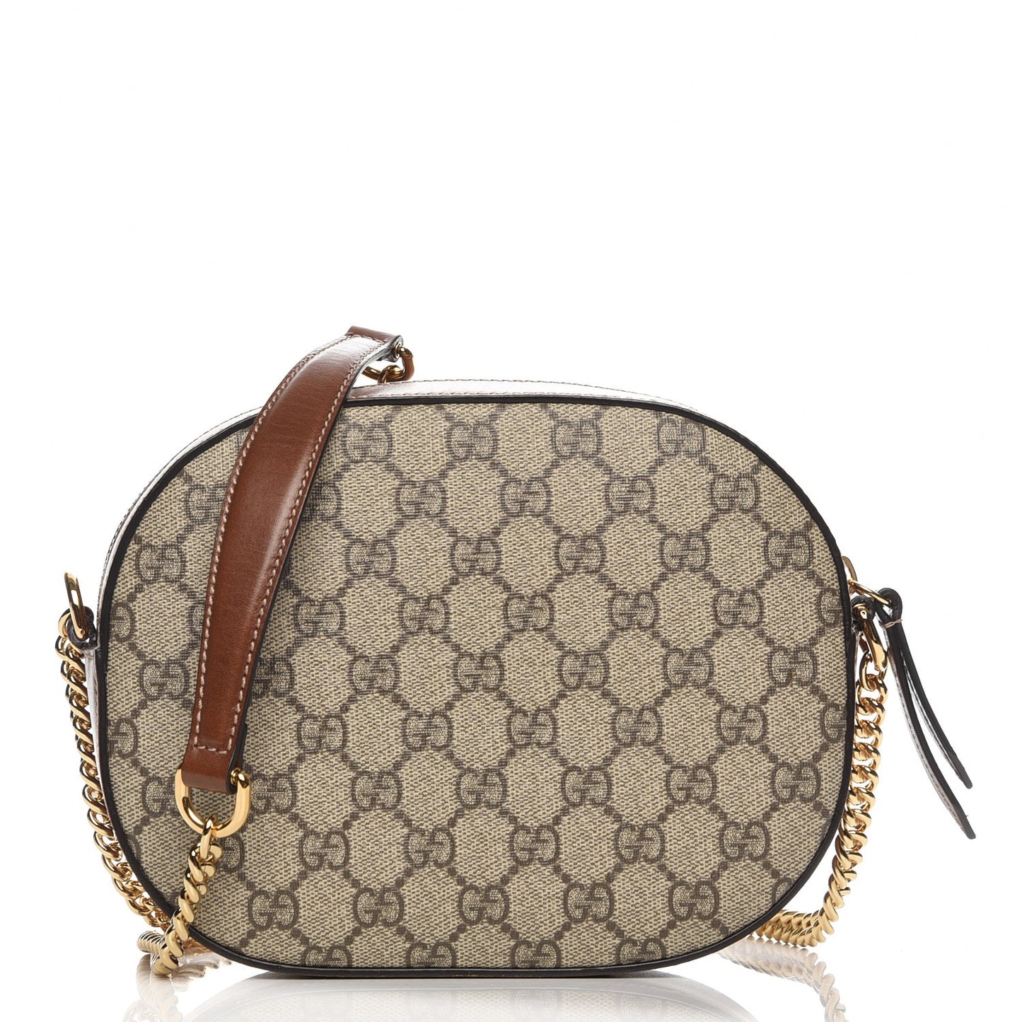 GG Supreme Monogram Cuoio Toscano Mini Chain Shoulder Bag Beige Ebony Cuir
