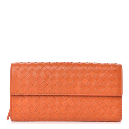 Bottega Veneta Nappa Intrecciato Continental Flap Wallet Tangerine 1 of 7