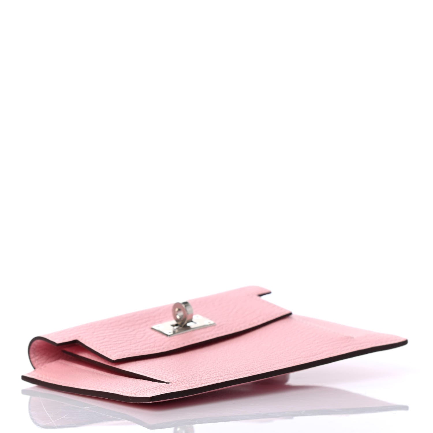 Hermes Chevre Mysore Kelly Pocket Compact Wallet Rose Sakura 3 of 4