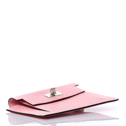 Hermes Chevre Mysore Kelly Pocket Compact Wallet Rose Sakura 3 of 4