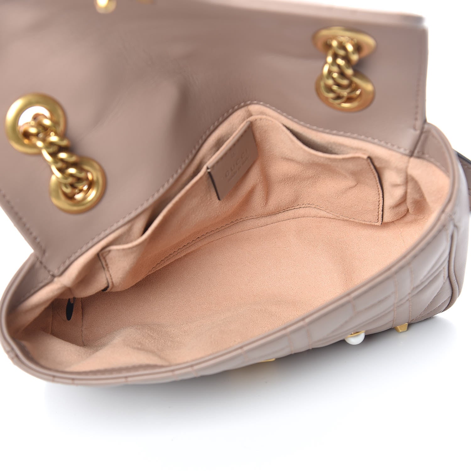 Gucci Calfskin Matelasse Studded Mini Pearly GG Marmont Shoulder Bag Porcelain Rose 7 of 10