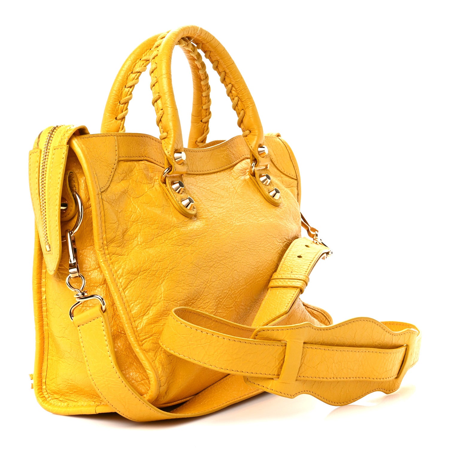 Balenciaga Agneau Classic Silver Hardware City S Jaune Epi 4 of 13