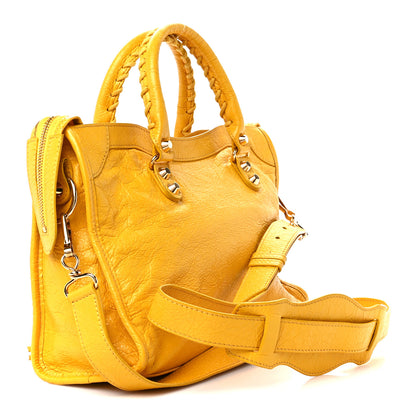 Balenciaga Agneau Classic Silver Hardware City S Jaune Epi 4 of 13