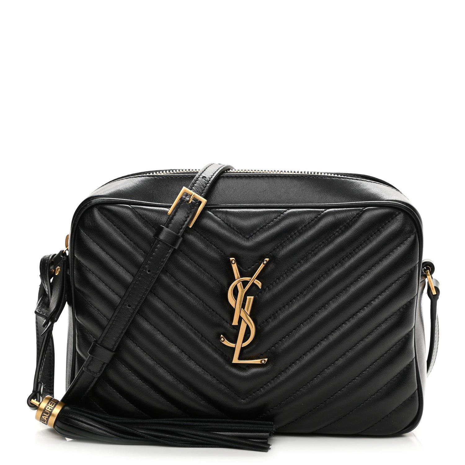 Saint Laurent Calfskin Matelasse Monogram Lou Camera Bag Black 1 of 10