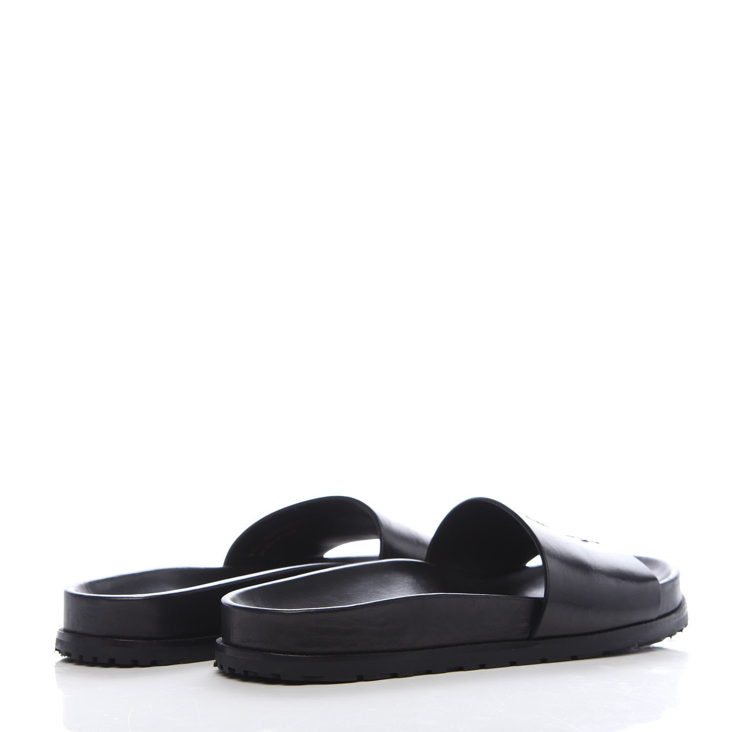 Saint Laurent Calfskin Monogram Jimmy Joan Slide Sandals 37 Black 4 of 8
