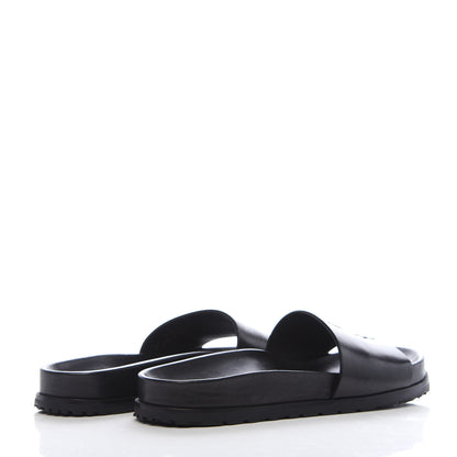 Saint Laurent Calfskin Monogram Jimmy Joan Slide Sandals 37 Black 4 of 8