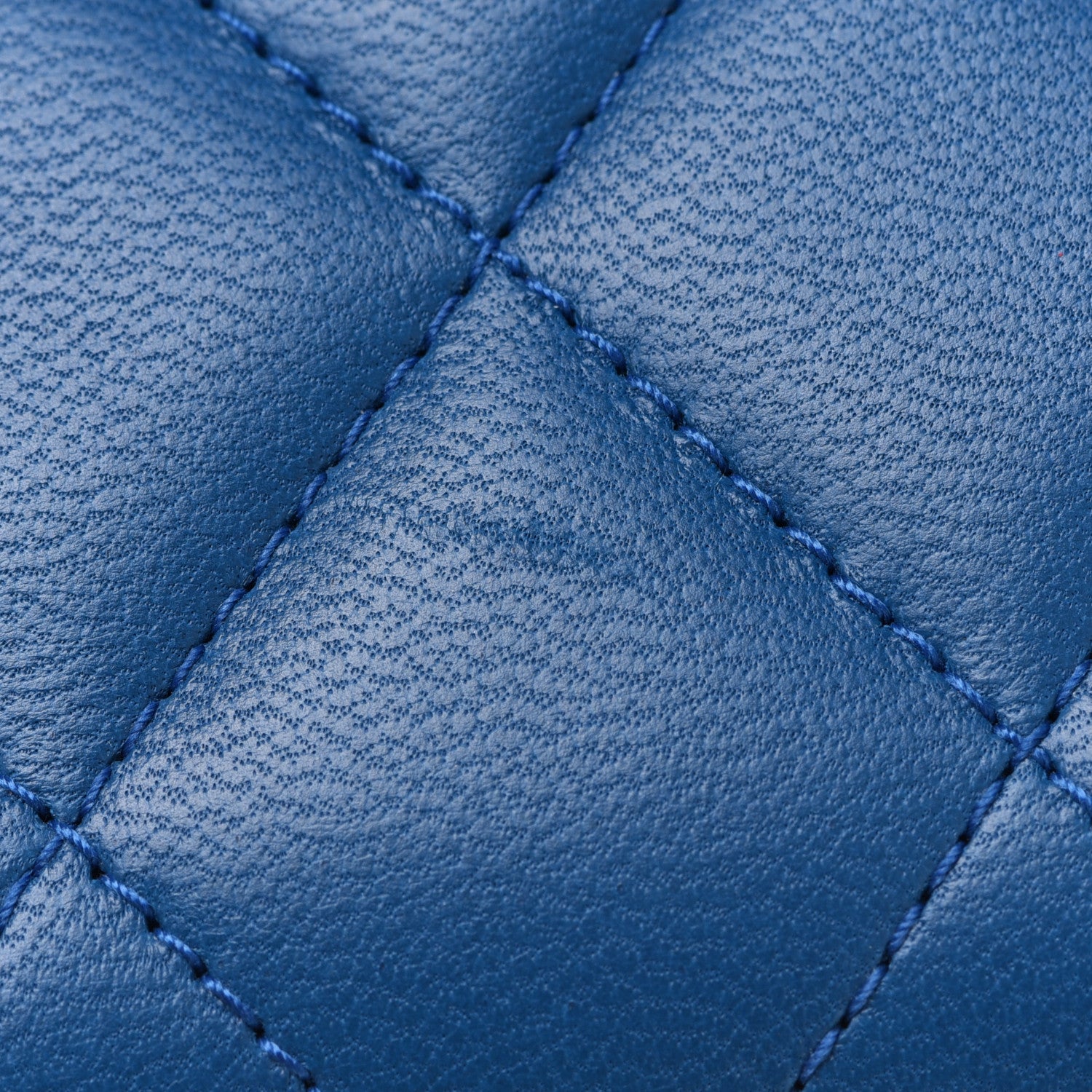 Chanel Lambskin Quilted Zip Around Coin Purse Wallet Blue 8 of 9