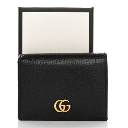 Gucci Pebbled Calfskin GG Marmont Card Case Black 11 of 11