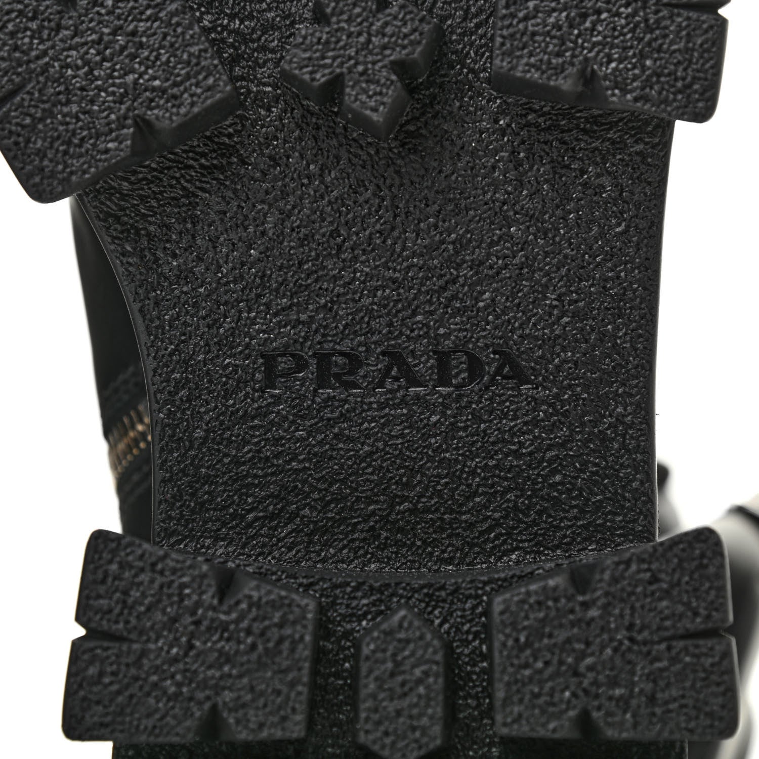 Prada Vitello Lux Nylon Metal Triangle Logo Monolith Pouch Pocket 55mm Tall Combat Boots 39.5 Black 6 of 12