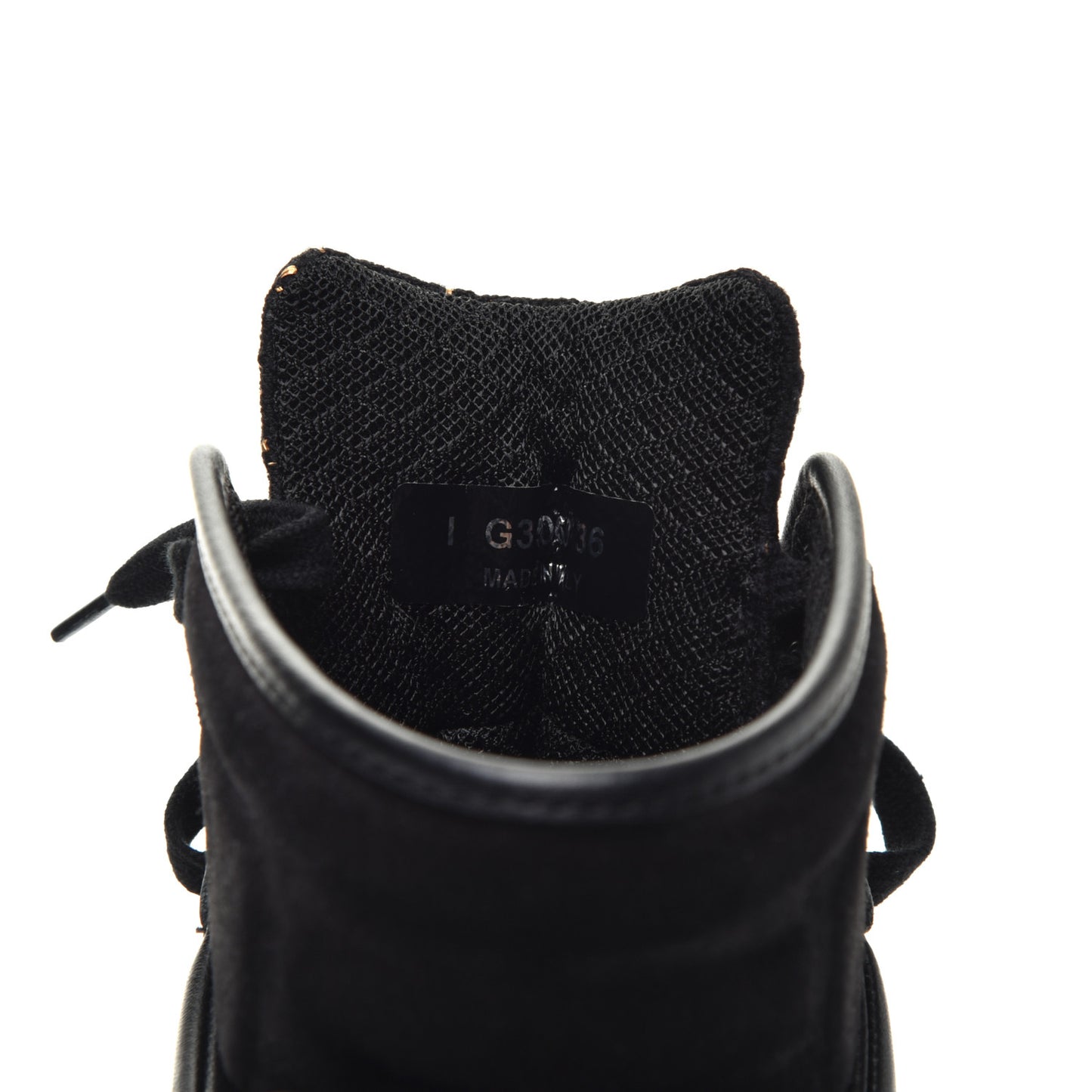 Velour Tweed CC High Top Sneakers 36 Black Gold
