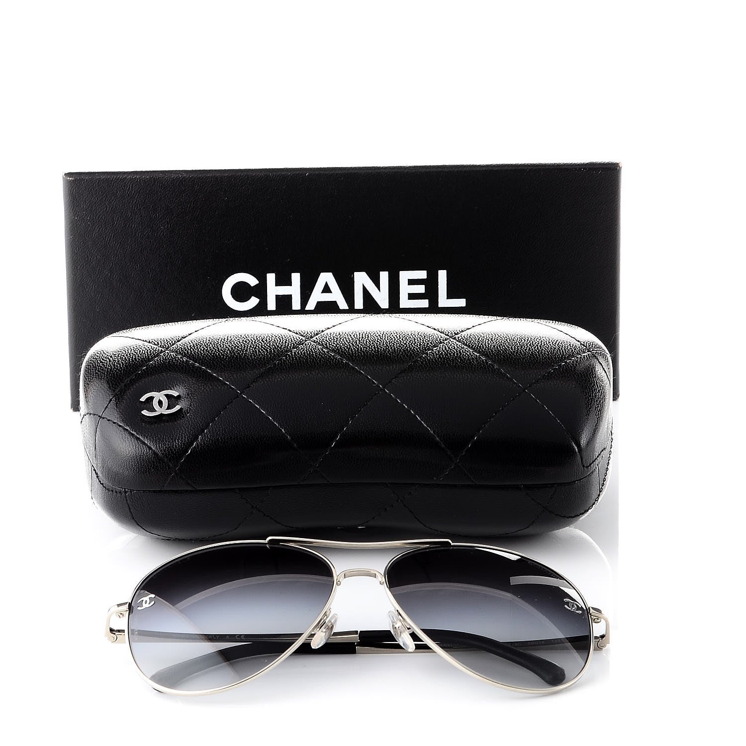 Chanel Aviator CC Sunglasses 4189-T-Q Silver 8 of 8