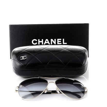 Chanel Aviator CC Sunglasses 4189-T-Q Silver 8 of 8