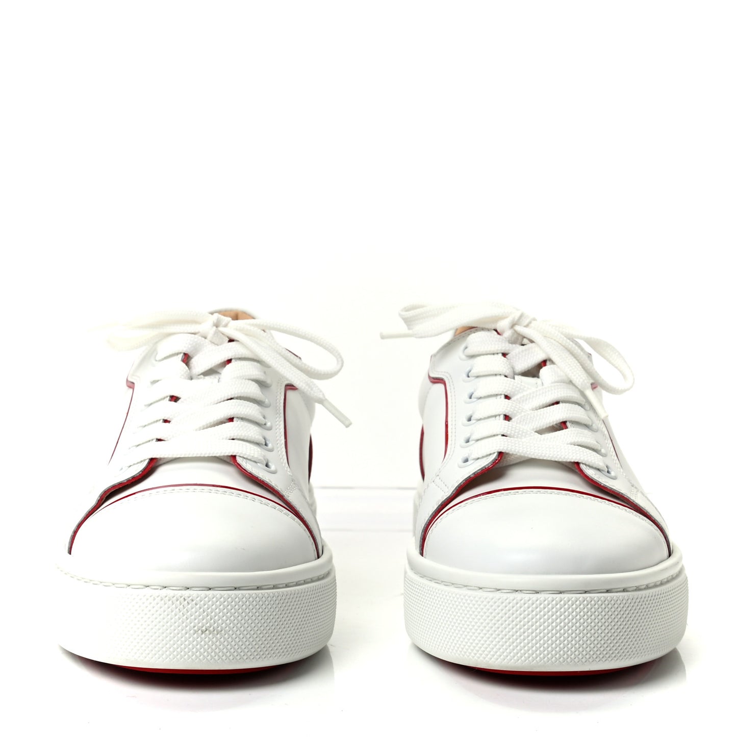 Calfskin Patent Vieirissima Flat Sneakers 36.5 White Loubi
