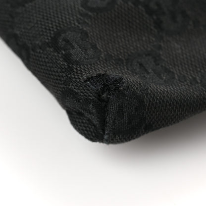 Gucci Denim Monogram Double Pocket Belt Bag Black 10 of 11