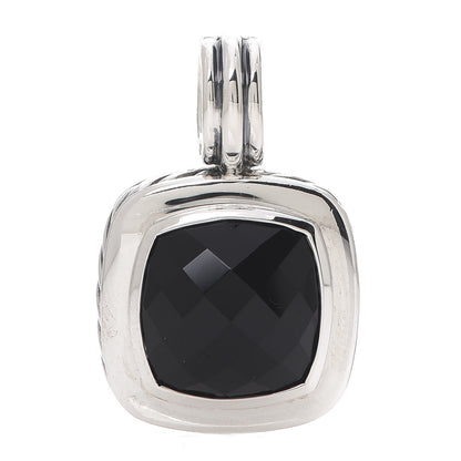 David Yurman Sterling Silver Black Onyx 14mm Albion Enhancer Pendant 1 of 3