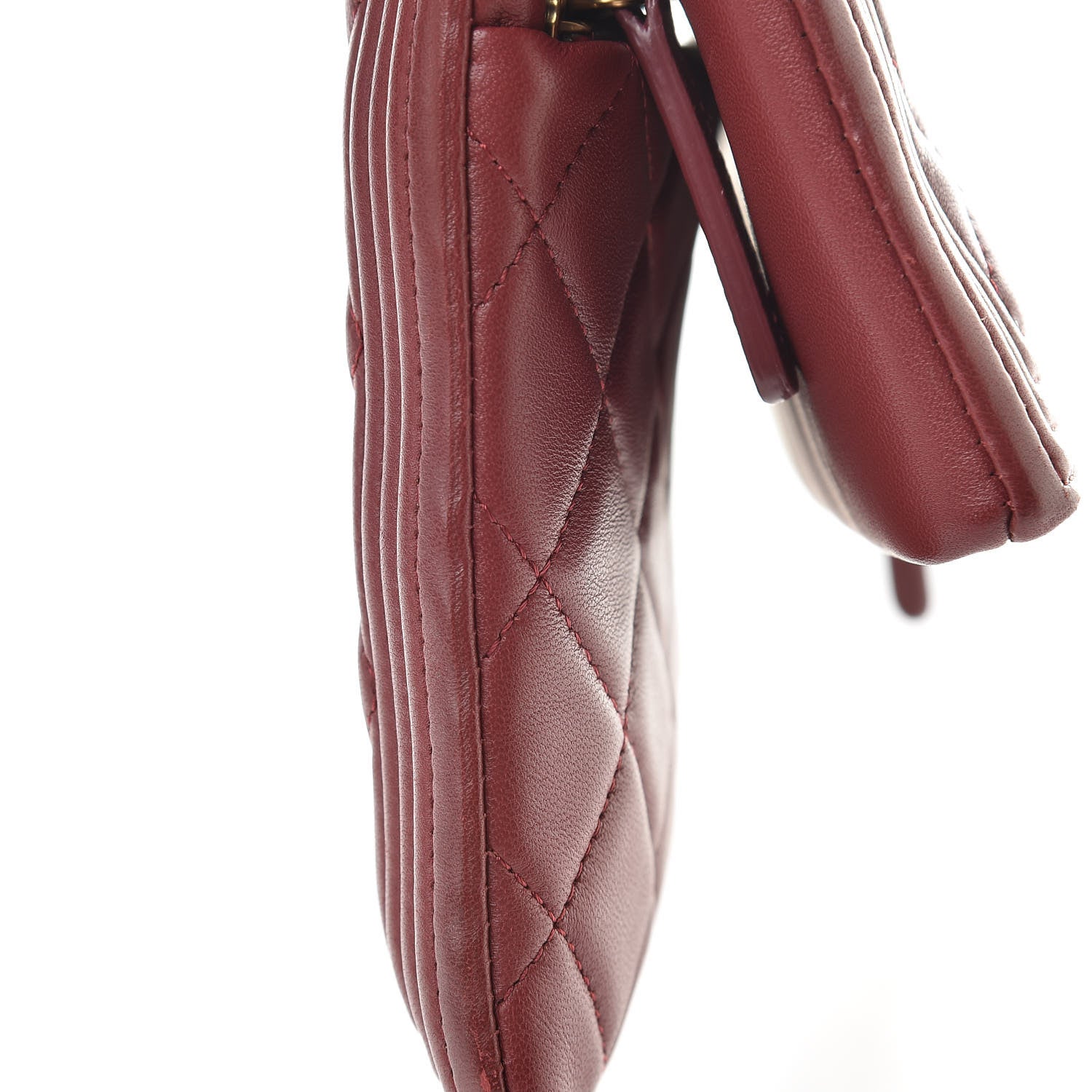 Chanel Lambskin Quilted Beauty CC Boy Clutch Red 11 of 12