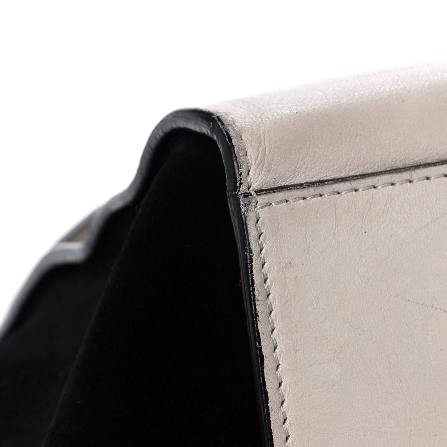 Calfskin Suede Whipsnake Medium Trapeze Black White