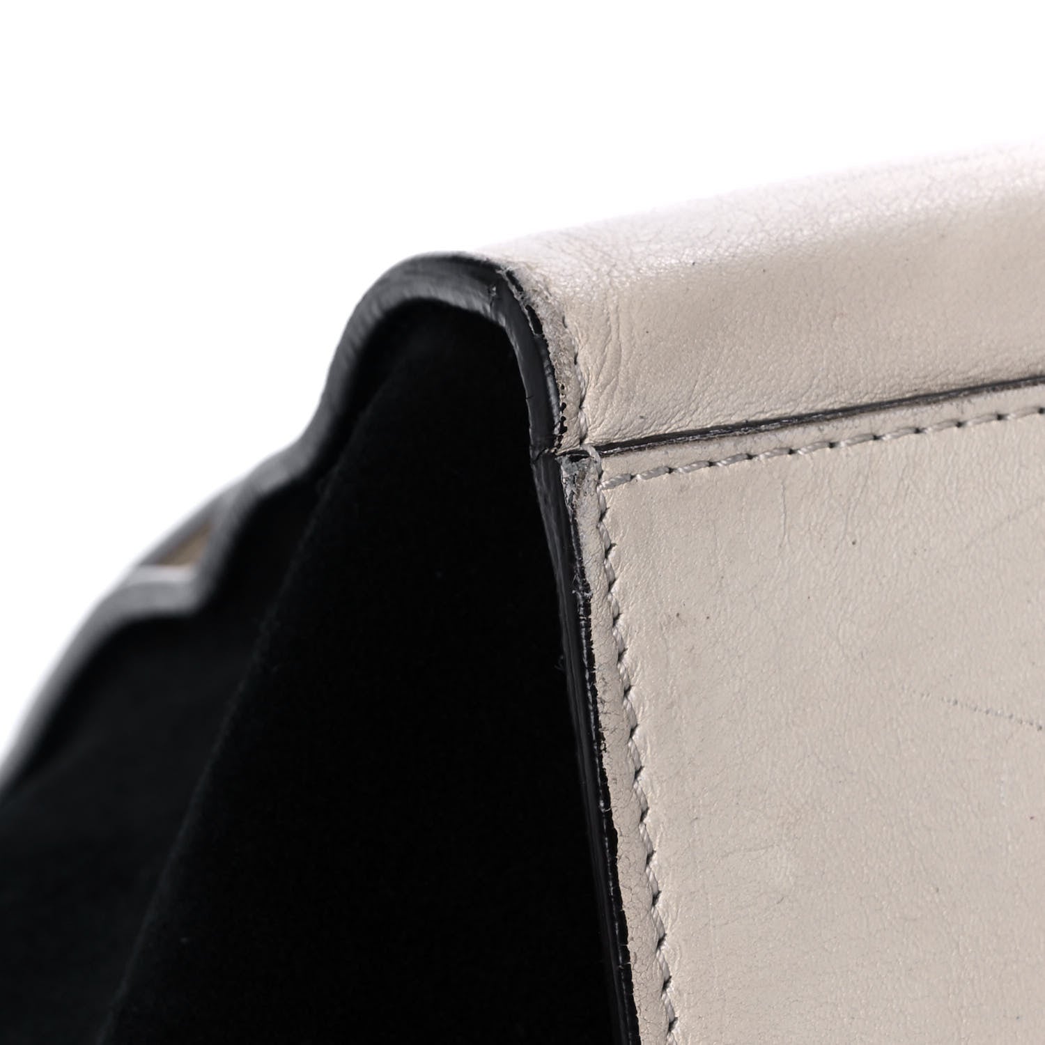 Celine Calfskin Suede Whipsnake Medium Trapeze Black White 9 of 18