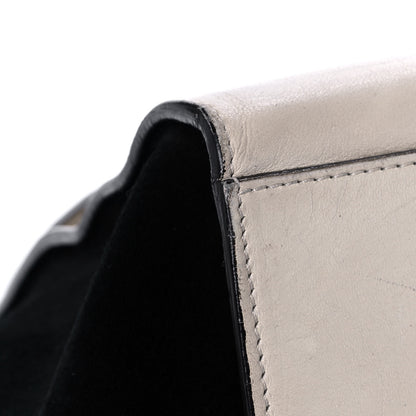Celine Calfskin Suede Whipsnake Medium Trapeze Black White 9 of 18