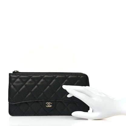 Chanel Caviar Quilted Flap Zip Pouch Black 2 of 11