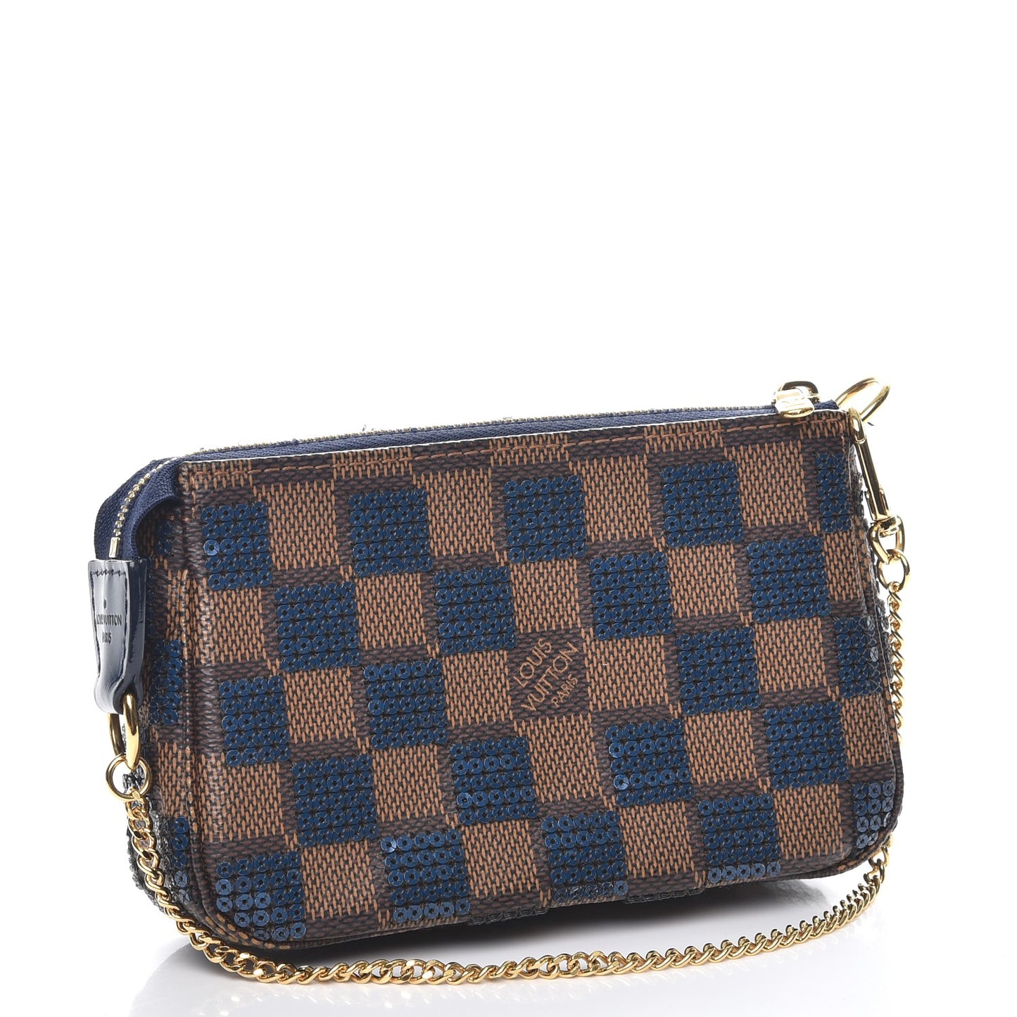 Damier Paillettes Mini Pochette Accessories Blue