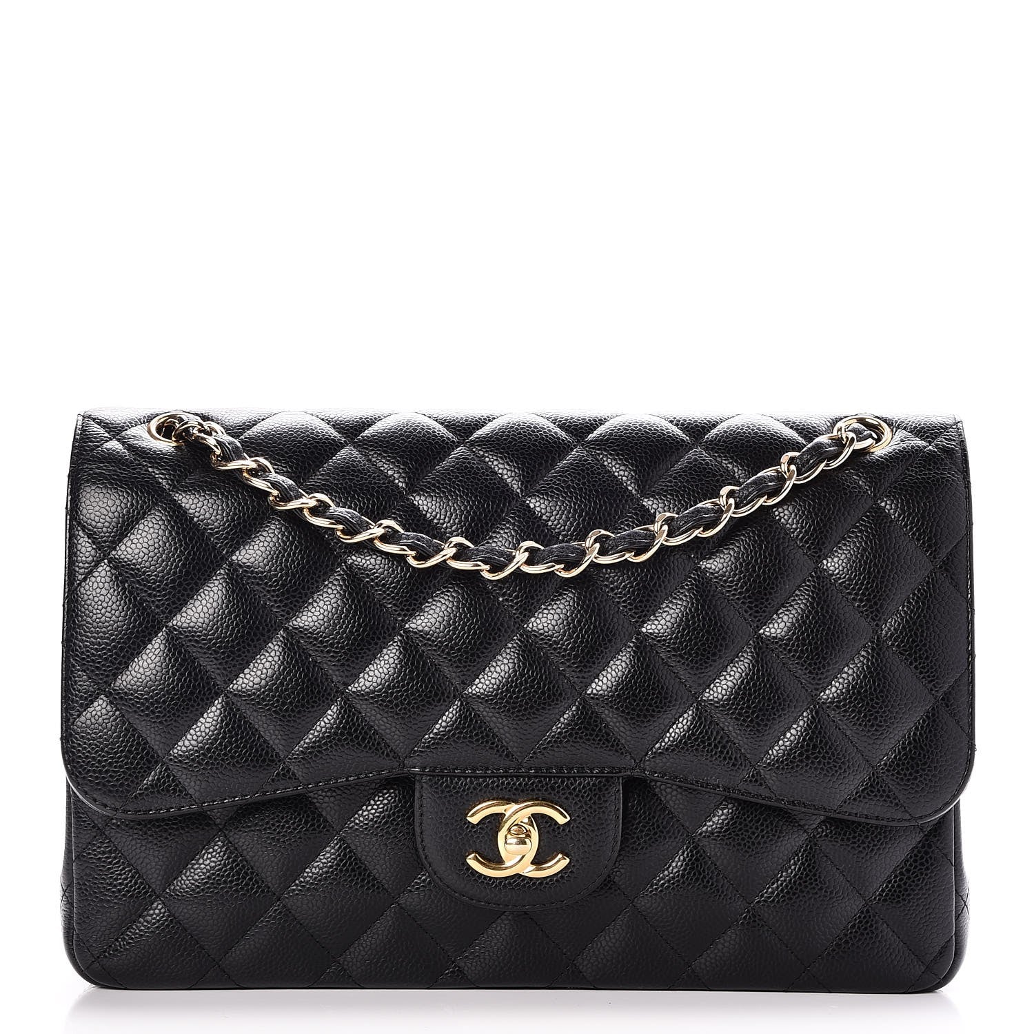 Chanel Caviar Quilted Jumbo Double Flap Black 1 of 8