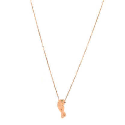 Cartier 18K Pink Gold Tsavorite Black Lacquer Panthère De Cartier Pendant Necklace 1 of 5