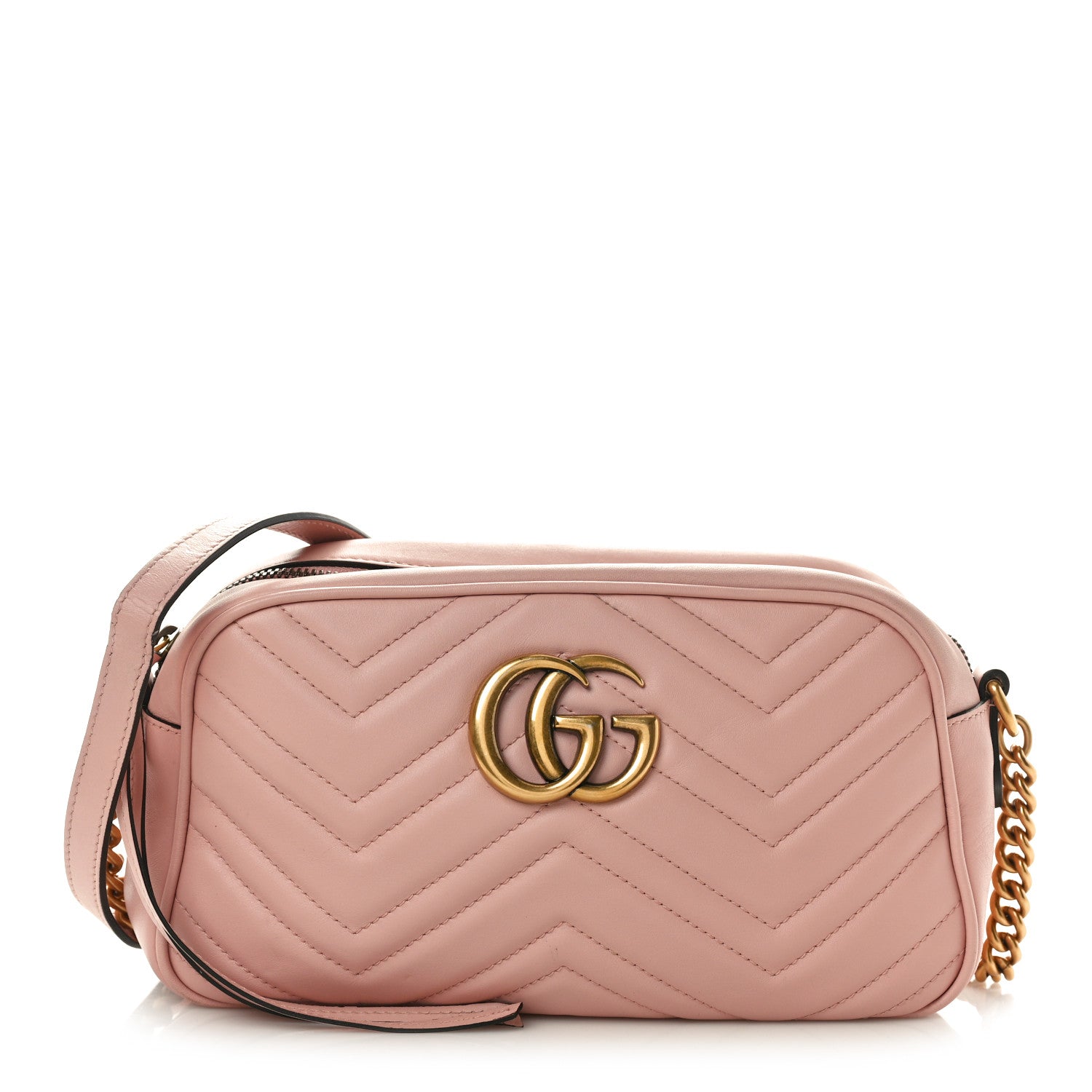 Gucci Calfskin Matelasse Small GG Marmont Chain Shoulder Bag Perfect Pink 1 of 11