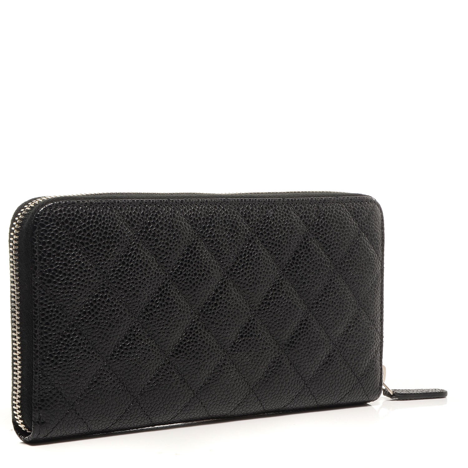 Chanel Caviar Quilted Zip Around Wallet Black 3 of 9