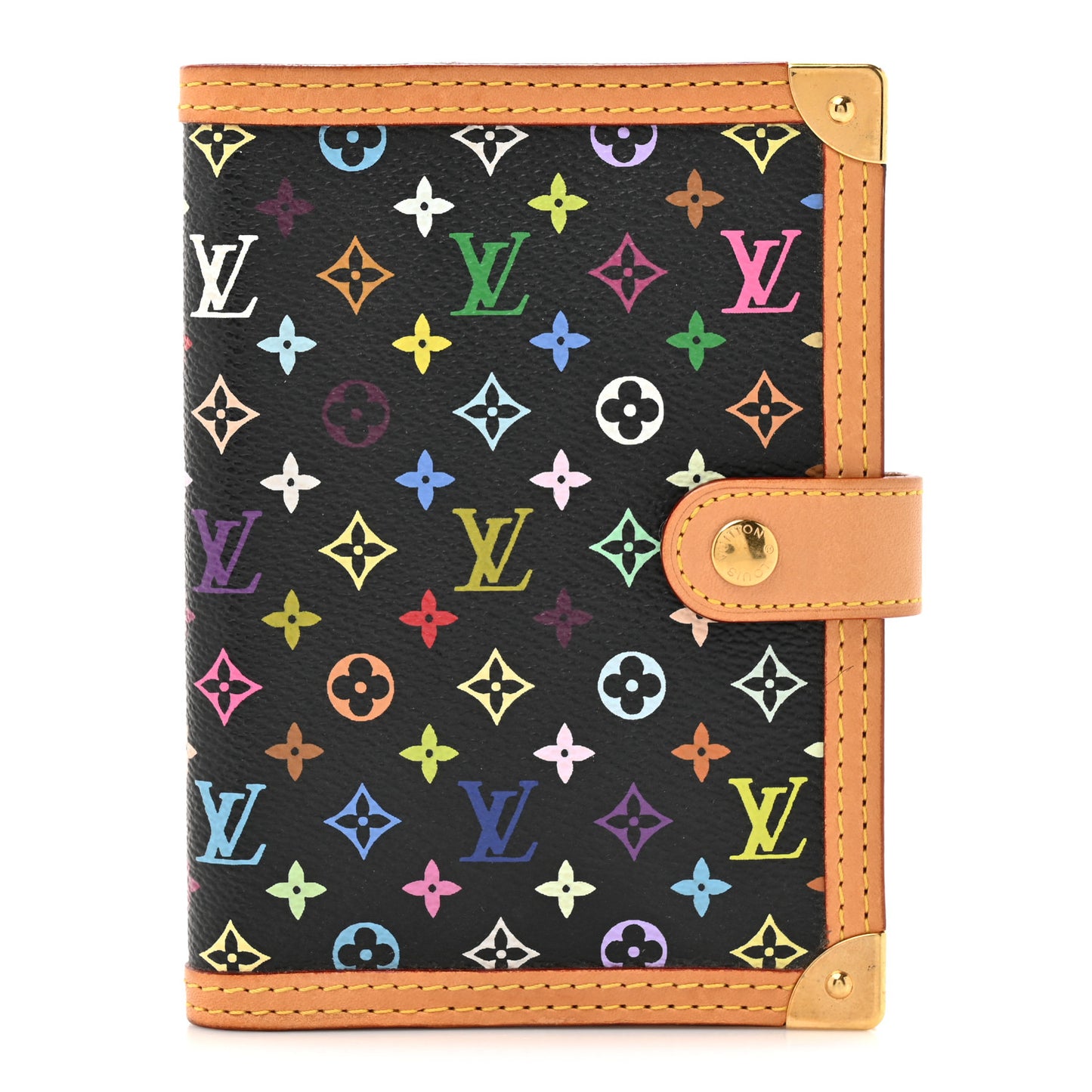 Monogram Multicolor Small Ring Agenda Cover Black