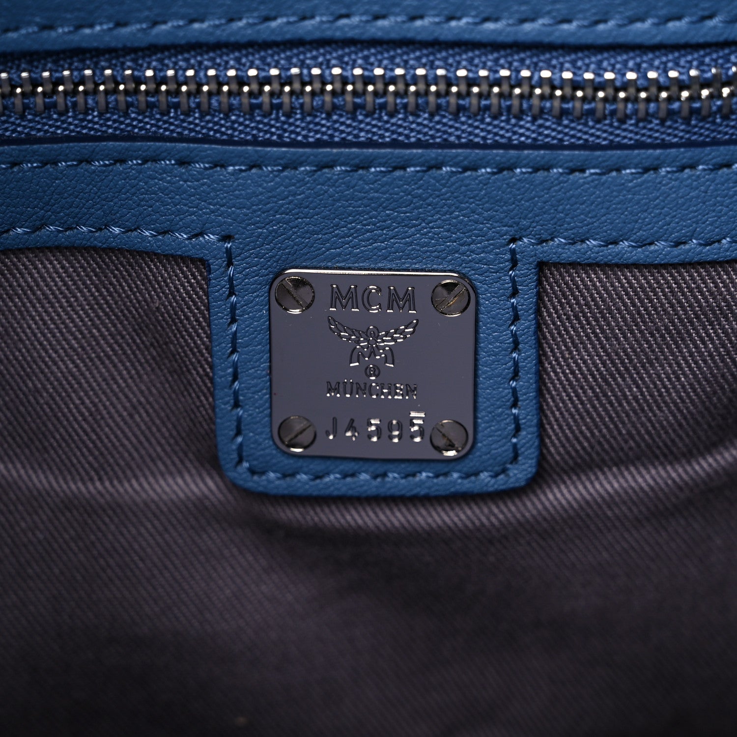 MCM Calfskin Ottomar Monogram Large Klara Hobo Luft Blue 6 of 14
