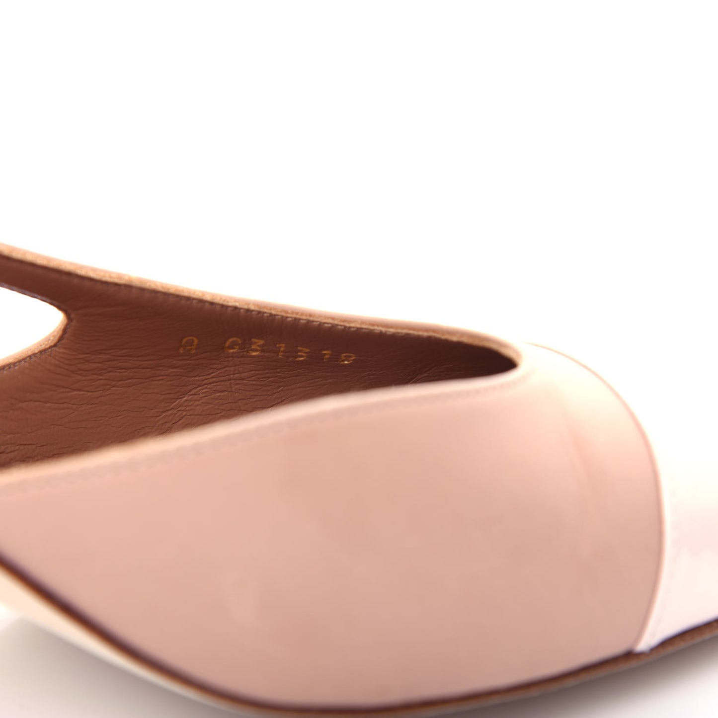 Glazed Calfskin Cap Toe CC Slingback Pumps 40 Beige Pink